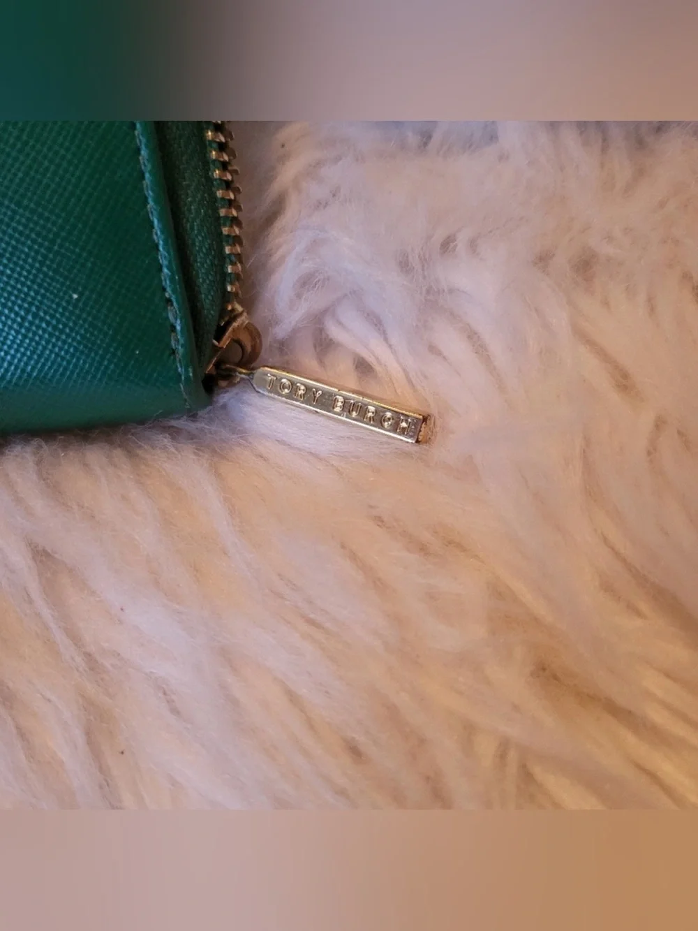Tory Burch Emerald Green Zip-Around Continental Wallet with Gold Logo